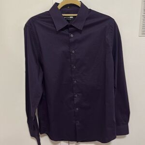 NWOT Express Mens 1 MX Purple Long Sleeve Cotton Dress Shirt. Size Medium
